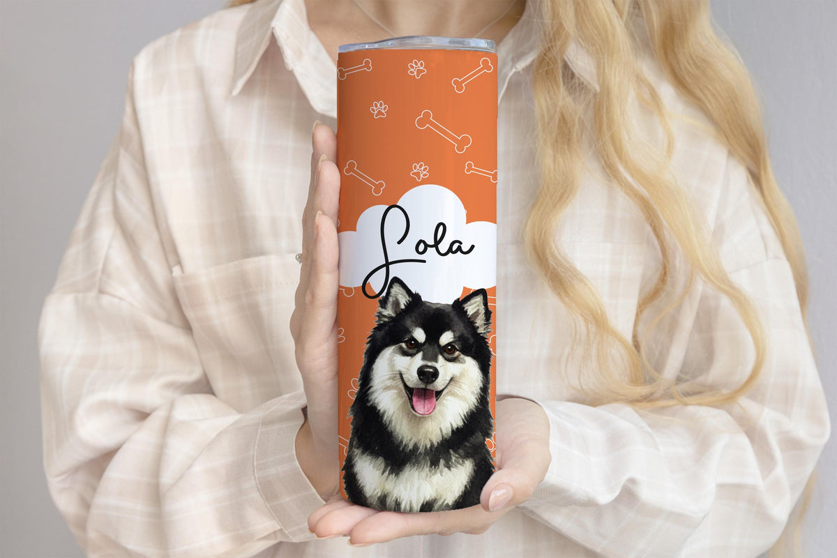 Custom Watercolor Dog Photo Tumbler, Personalized Pet Photo & Name Cup, Paw Print Design Dogs Mom Gift, Pets Lover Colorful Tumblers