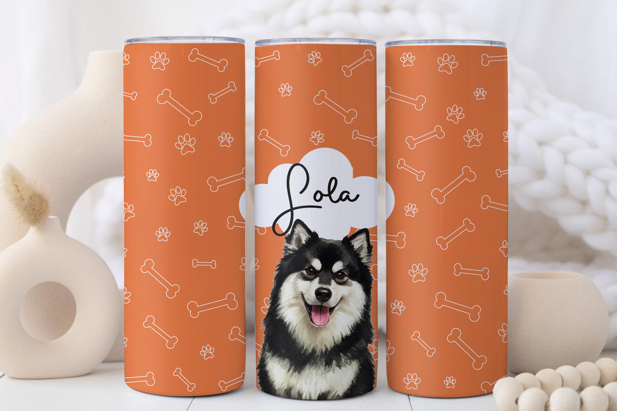 Custom Watercolor Dog Photo Tumbler, Personalized Pet Photo & Name Cup, Paw Print Design Dogs Mom Gift, Pets Lover Colorful Tumblers
