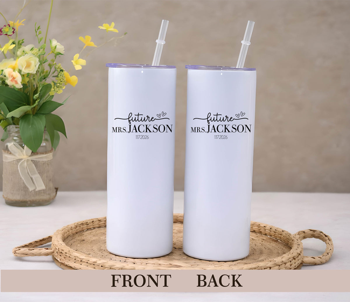 Personalized Future Mrs. Tumbler, Bride Travel Cup, Engagement Gift, Bridal Shower Drinkware