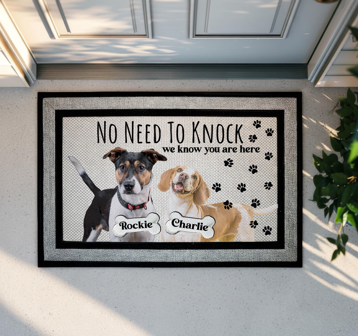 Personalized Dog Photo Doormat, Custom Pet Portrait Welcome Mat, Dogs Lover Housewarming Gift, Pets Mom Front Porch Rug, Home Entrance Decor
