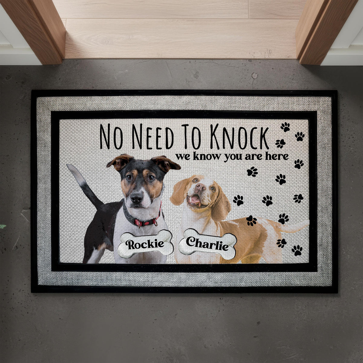 Personalized Dog Photo Doormat, Custom Pet Portrait Welcome Mat, Dogs Lover Housewarming Gift, Pets Mom Front Porch Rug, Home Entrance Decor