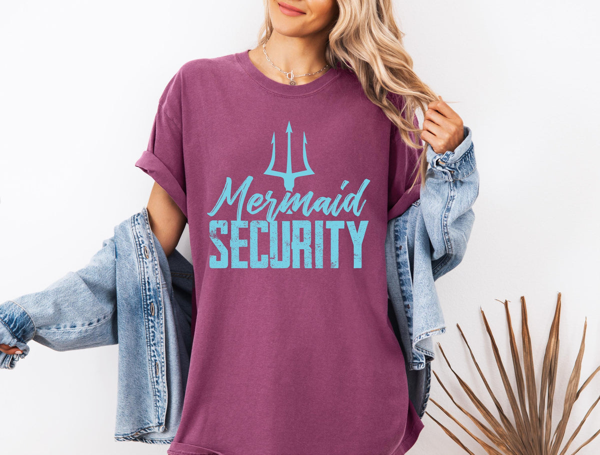 Comfort Colors® Mermaid Security Shirt, Mermaid Security Dad T-shirt, Mermaid Security Dad Gift Tee, Mermaid Birthday Party Crewneck