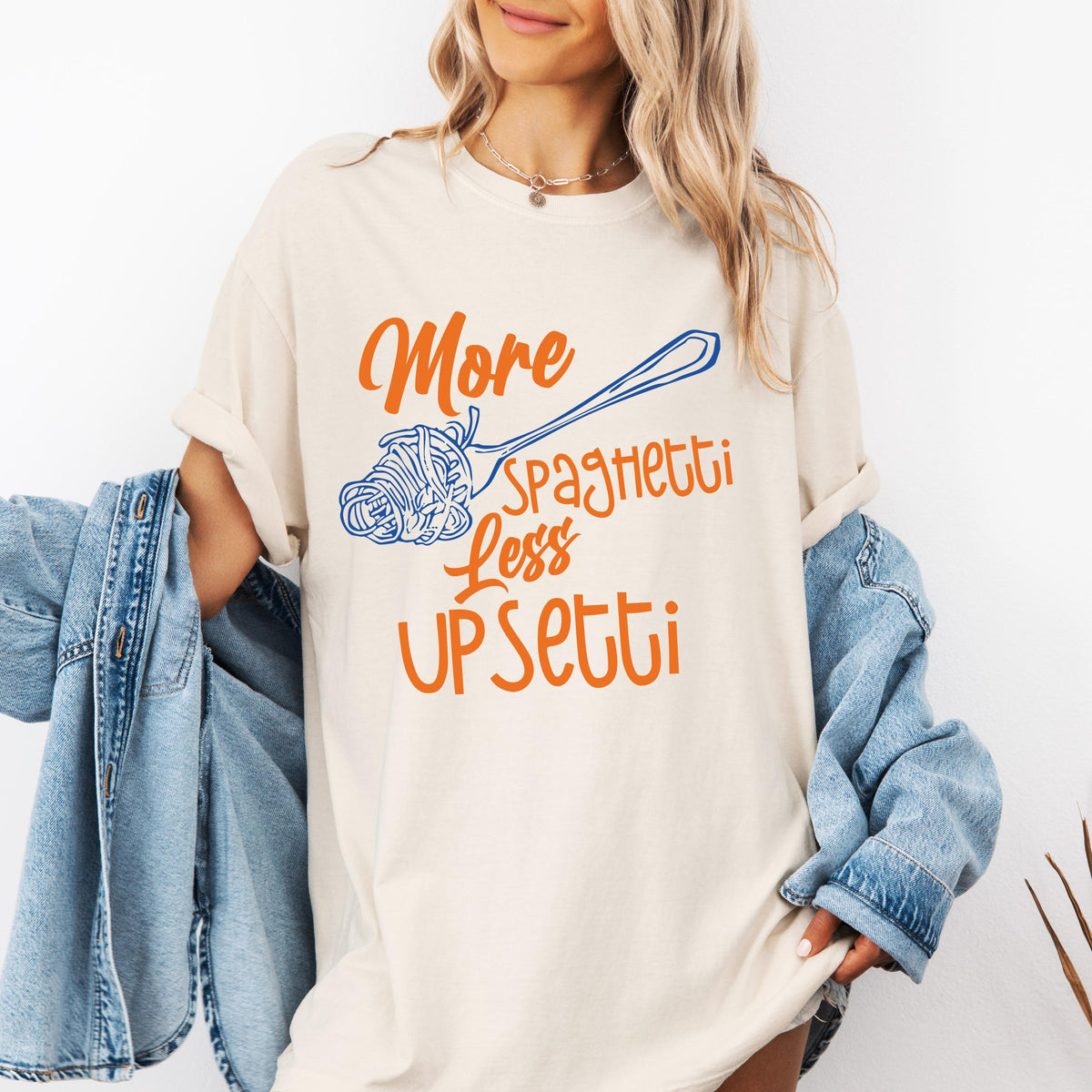 Comfort Colors® More Spaghetti Less Upsetti Shirt, Funny Food Crewneck, Spaghetti Lover Tee, Food Humor Gift