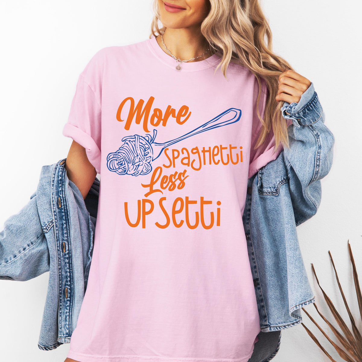 Comfort Colors® More Spaghetti Less Upsetti Shirt, Funny Food Crewneck, Spaghetti Lover Tee, Food Humor Gift