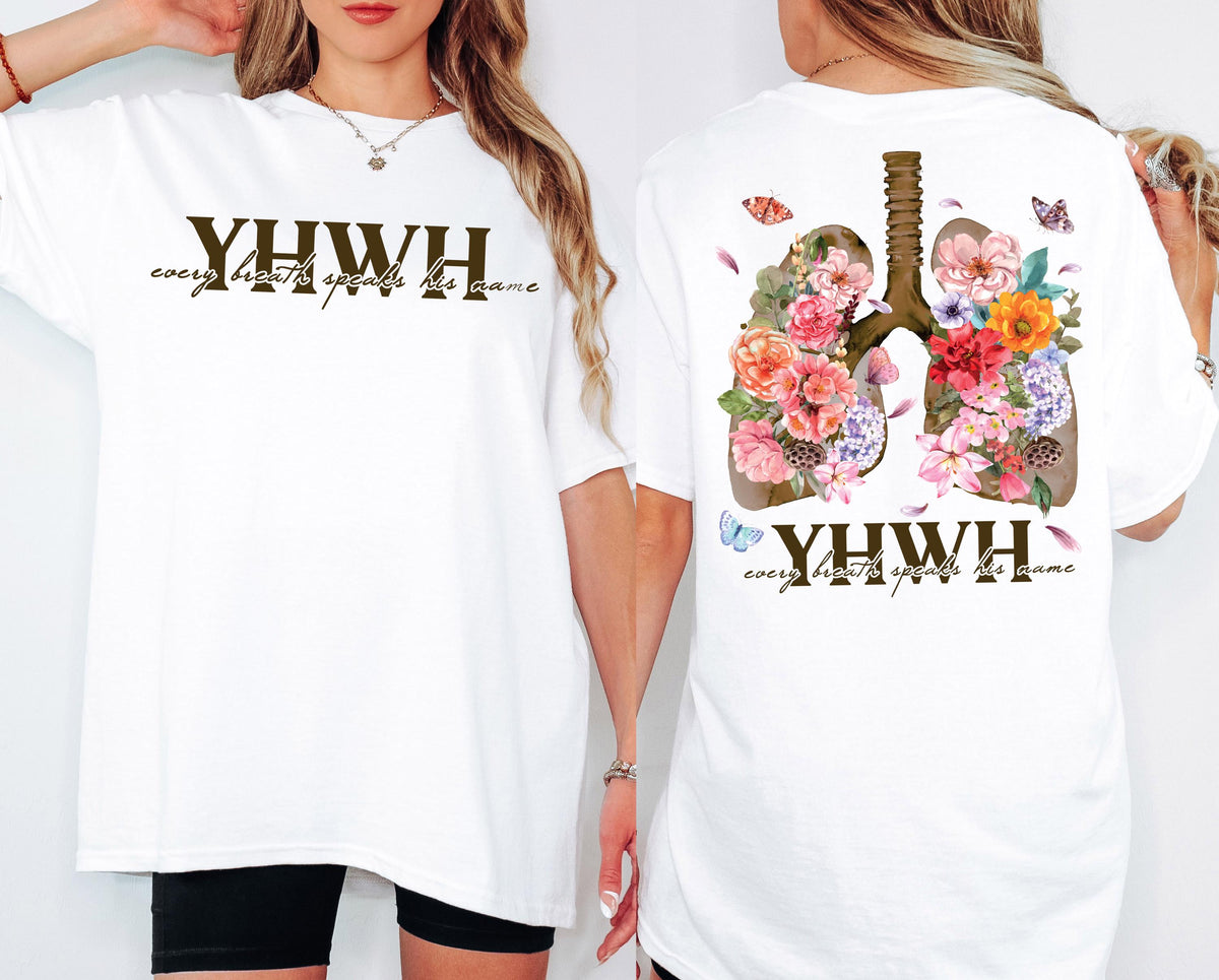 Comfort Colors® YHWH Lungs Christian Shirt, Every Breath Speak His Name T-Shirt, Bible Verse Quote Tee, Religious Christian Gift, Faith Tee