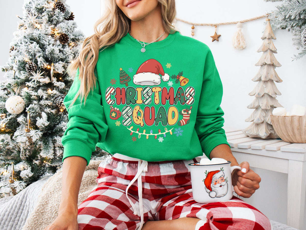 Family Matching Christmas Squad Sweatshirt, Christmas Crew 2026 Sweater, Merry Christmas Santa Hat Sweatshirt, Xmas Squad Group Hoodie