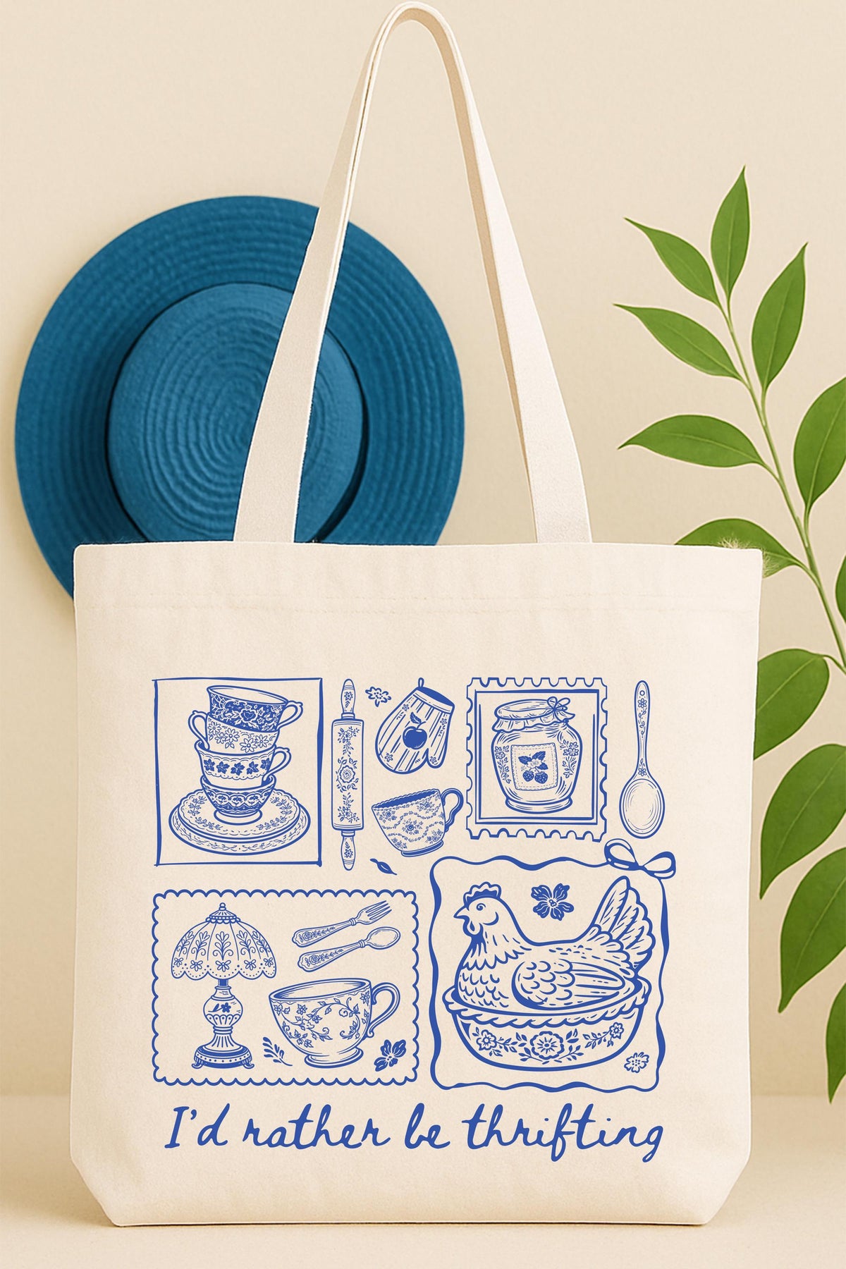 I’d Rather Be Thrifting Tote Bag, Vintage Shopping Lover Tote, Mother's Day Gift Tote Bags