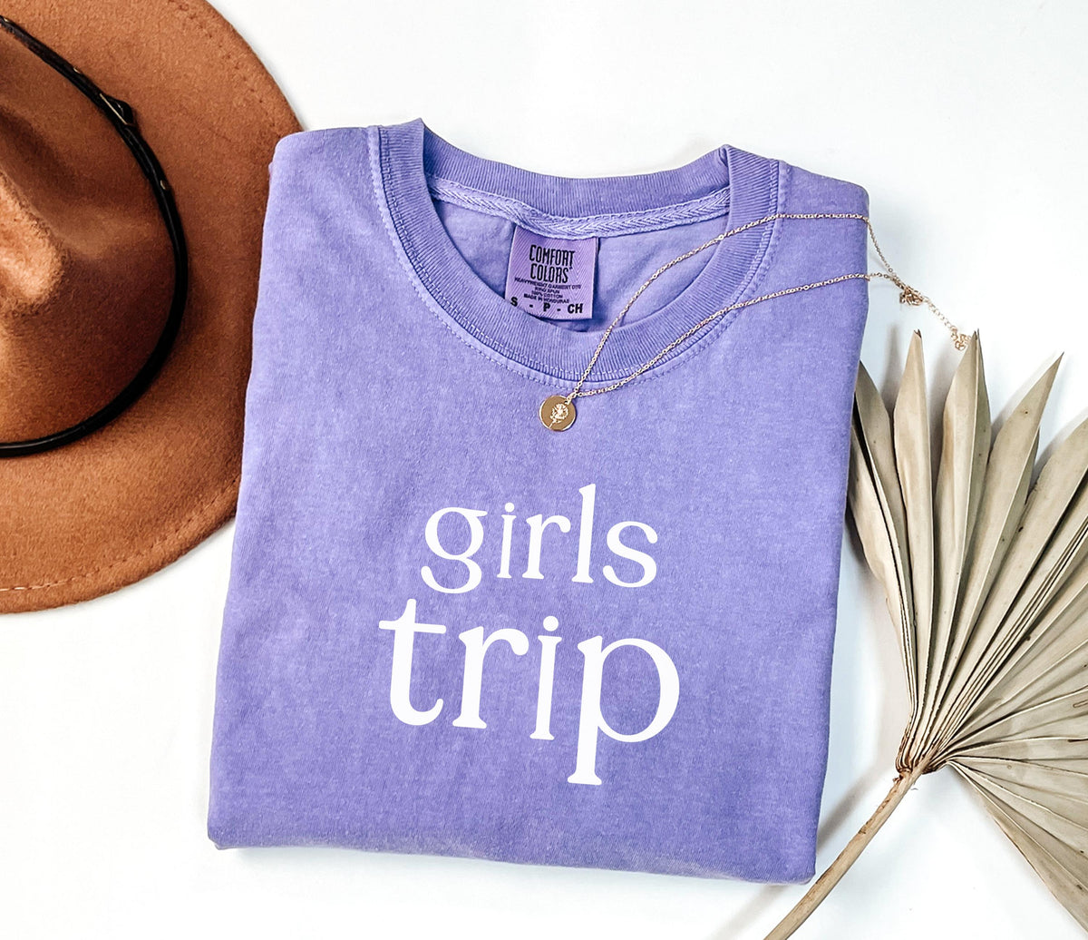Comfort Colors® Girls Trip Shirt, Girls Weekend Shirt, Girls Night Out Shirt, Women Vacation Matching Shirt, Girls Holiday Long Sleeve Shirt