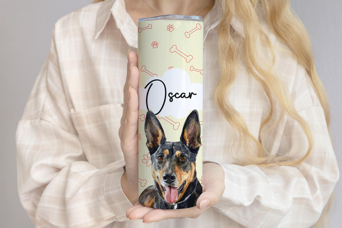Custom Watercolor Dog Photo Tumbler, Personalized Pet Photo & Name Cup, Paw Print Design Dogs Mom Gift, Pets Lover Colorful Tumblers