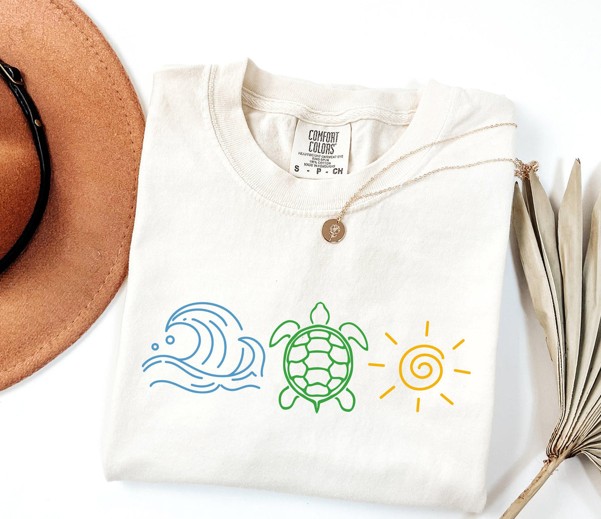 Comfort Colors® Ocean Wave Turtle Sun Shirt, Beach Vacation T-Shirt, Summer Vibes Trip Tee