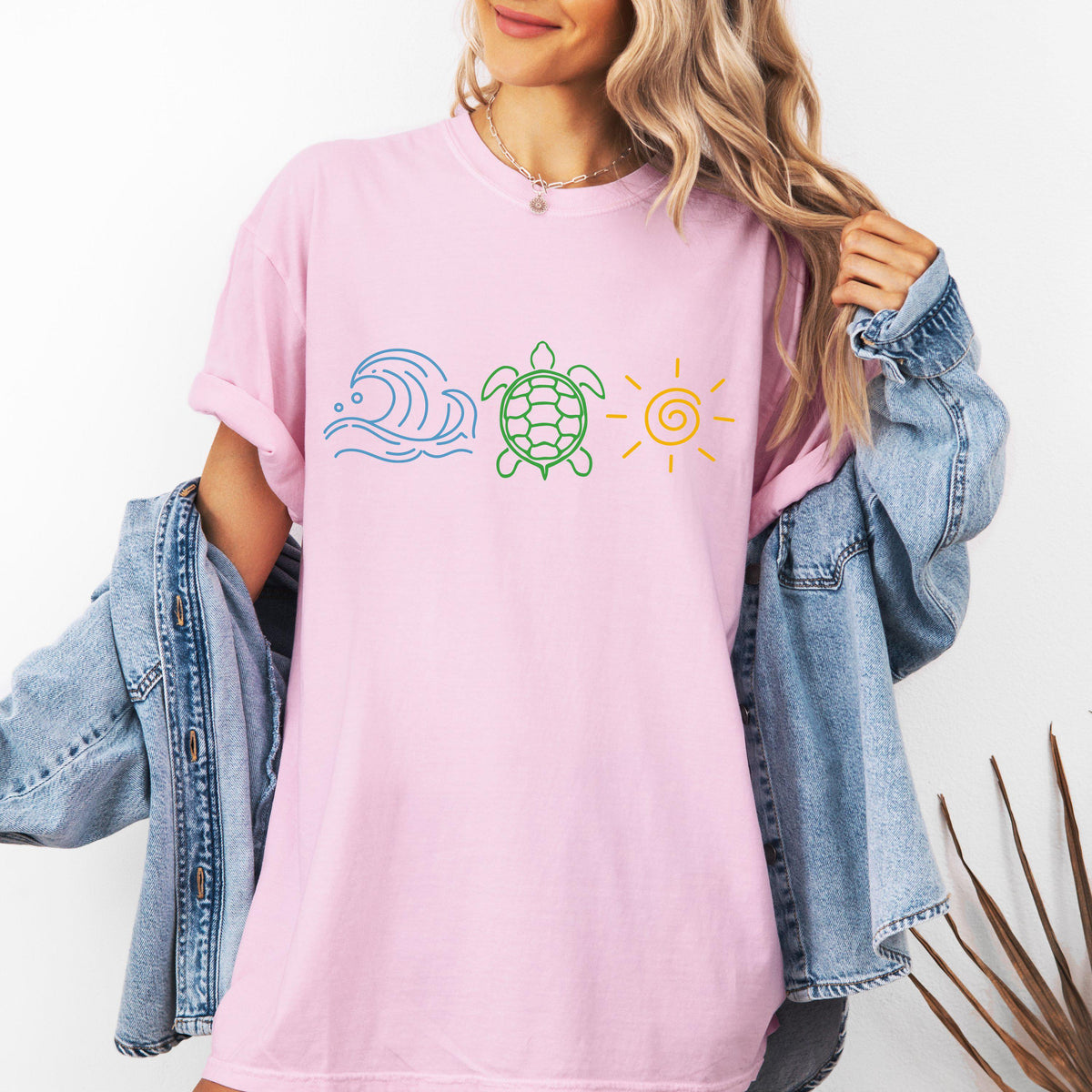 Comfort Colors® Ocean Wave Turtle Sun Shirt, Beach Vacation T-Shirt, Summer Vibes Trip Tee