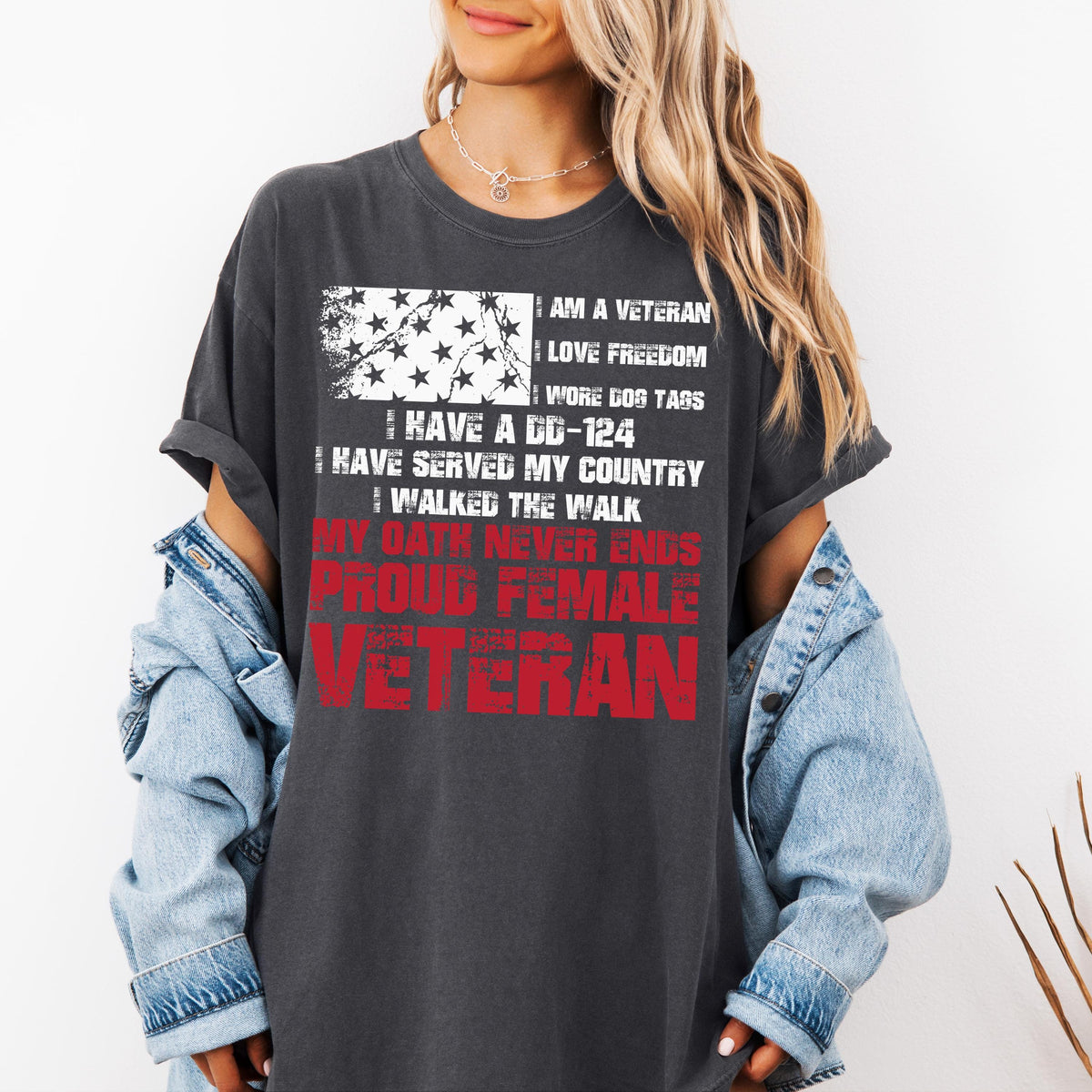Comfort Colors® Proud Female Veteran Shirt, Veteran Day T-shirt, Veteran Woman Tees