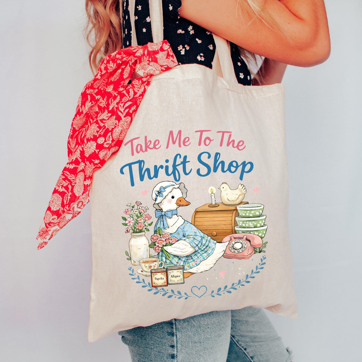 Take Me to the Thrift Shop Tote Bag, Thrift Store Lover Gift Tote, Funny Shopping Lover Tote Bag
