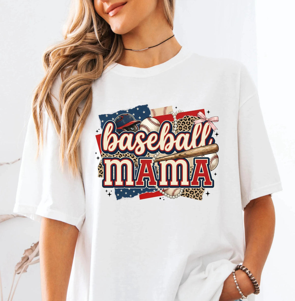 Comfort Colors® Baseball Mama Shirt, Leopard Baseball Mom T-shirt, Baseball Lover Mama Gift Tee