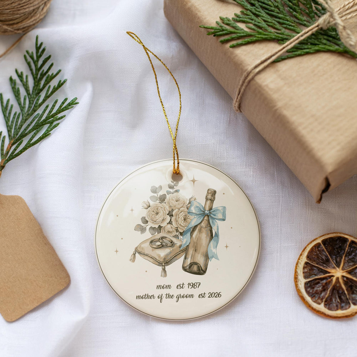Mother of the Groom Ornament, Custom Mom Ornament from Groom, Gift From Son