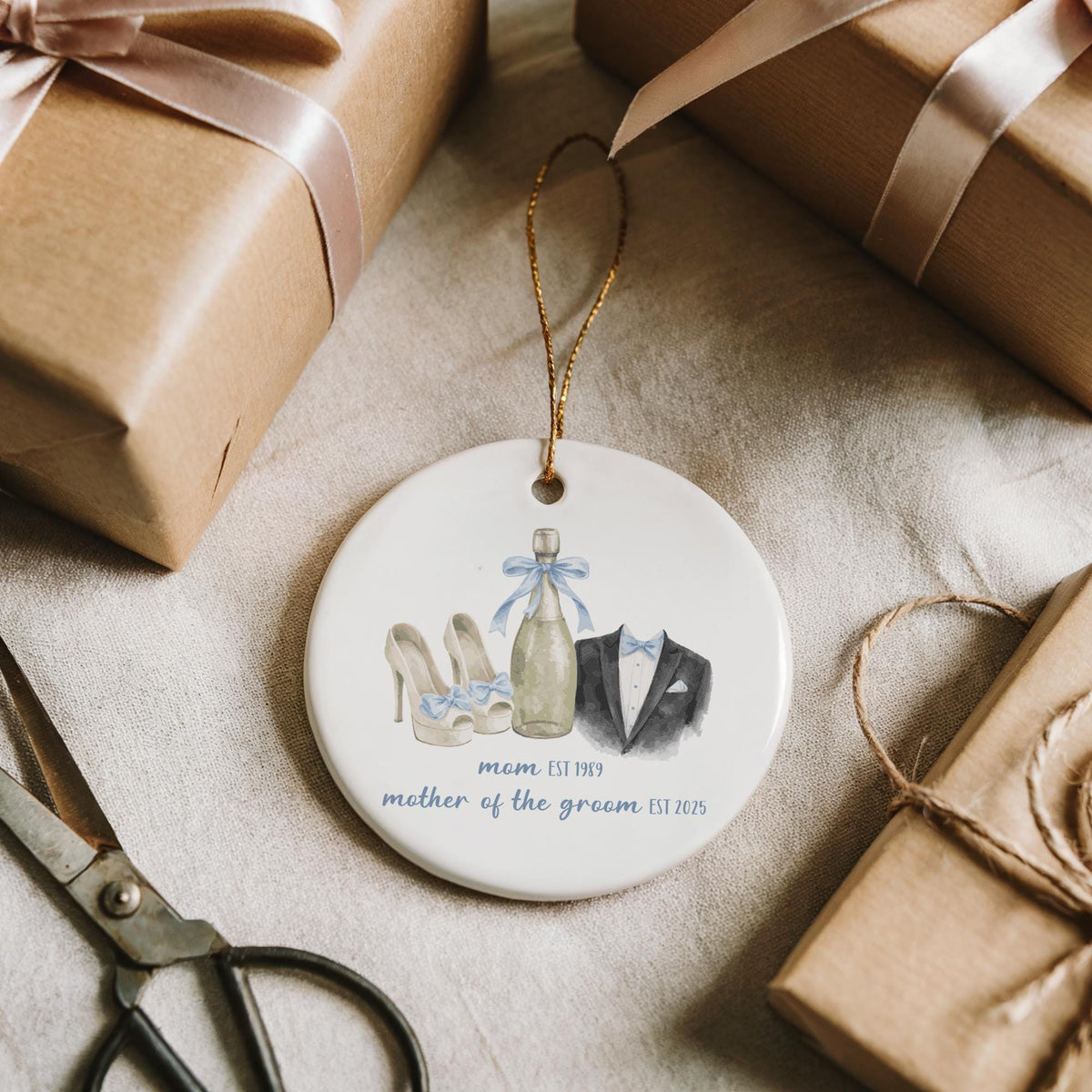 Personalized Mother Of The Groom Ornament, Wedding Celebration Keepsake For Mom