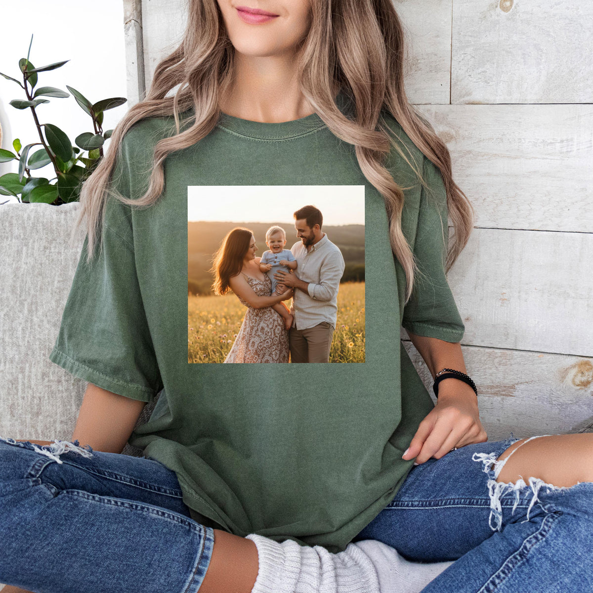 Comfort Colors® Custom Photo Shirt, Family Picture Tee, Personalized Mother's Day Gift Crewneck