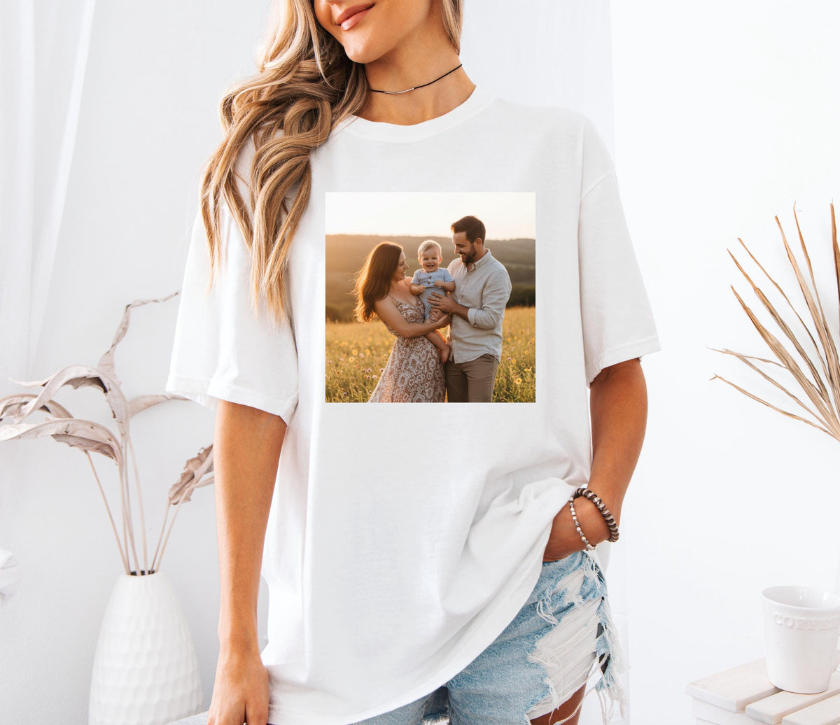 Comfort Colors® Custom Photo Shirt, Family Picture Tee, Personalized Mother's Day Gift Crewneck