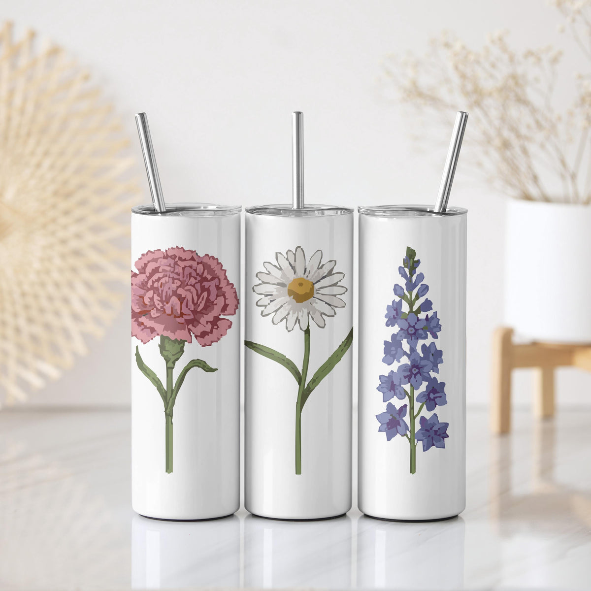 Custom Name Colorful Floral Coffee Tumbler
