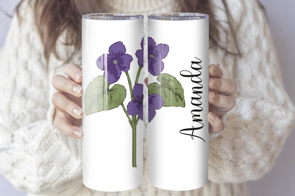 Custom Name Colorful Floral Coffee Tumbler