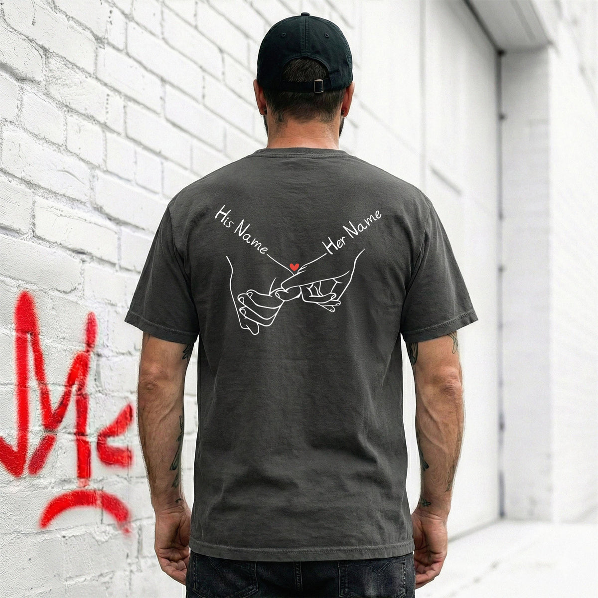 Comfort Colors® Holding Hands Shirt, Custom His & Hers Matching Tee, Couple Anniversary Gift