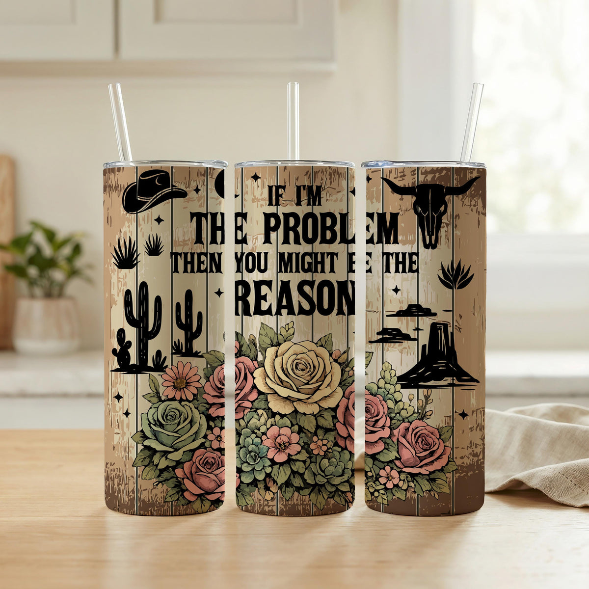 Sarcastic Cowgirl Tumbler, Western Floral Quote Cup, Funny Country Girl Stainless Steel