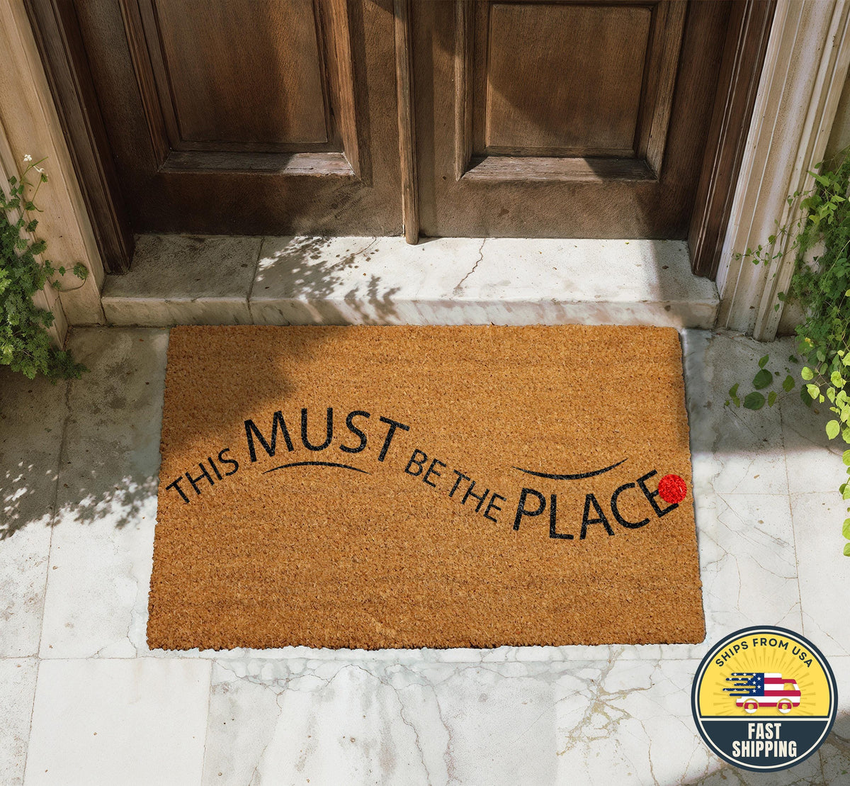 This Must Be The Place Doormat, Modern Welcome Mat, New Home Gift