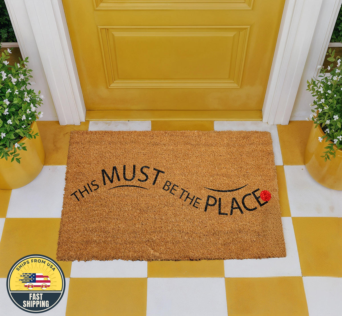 This Must Be The Place Doormat, Modern Welcome Mat, New Home Gift
