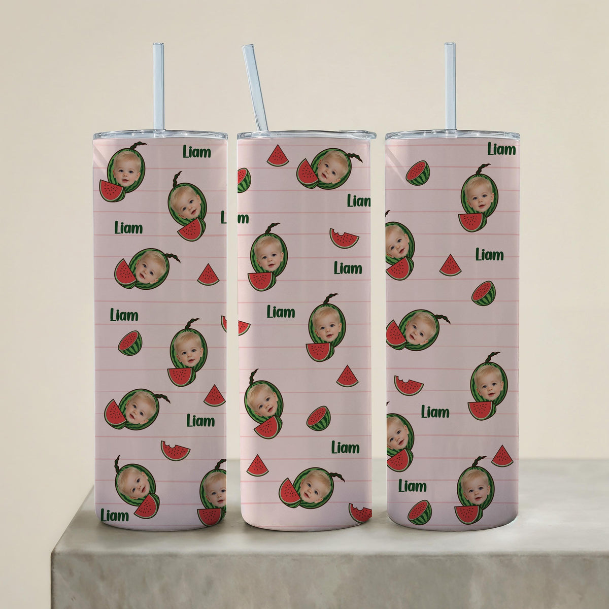 Custom Photo Tumbler, Personalized Kids Face Cup, Mother's Day Drinkware Gift