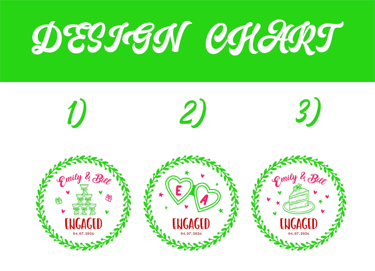 Personalized Aesthetic Engaged Ornament, Design Optional Engagement Date Keepsake