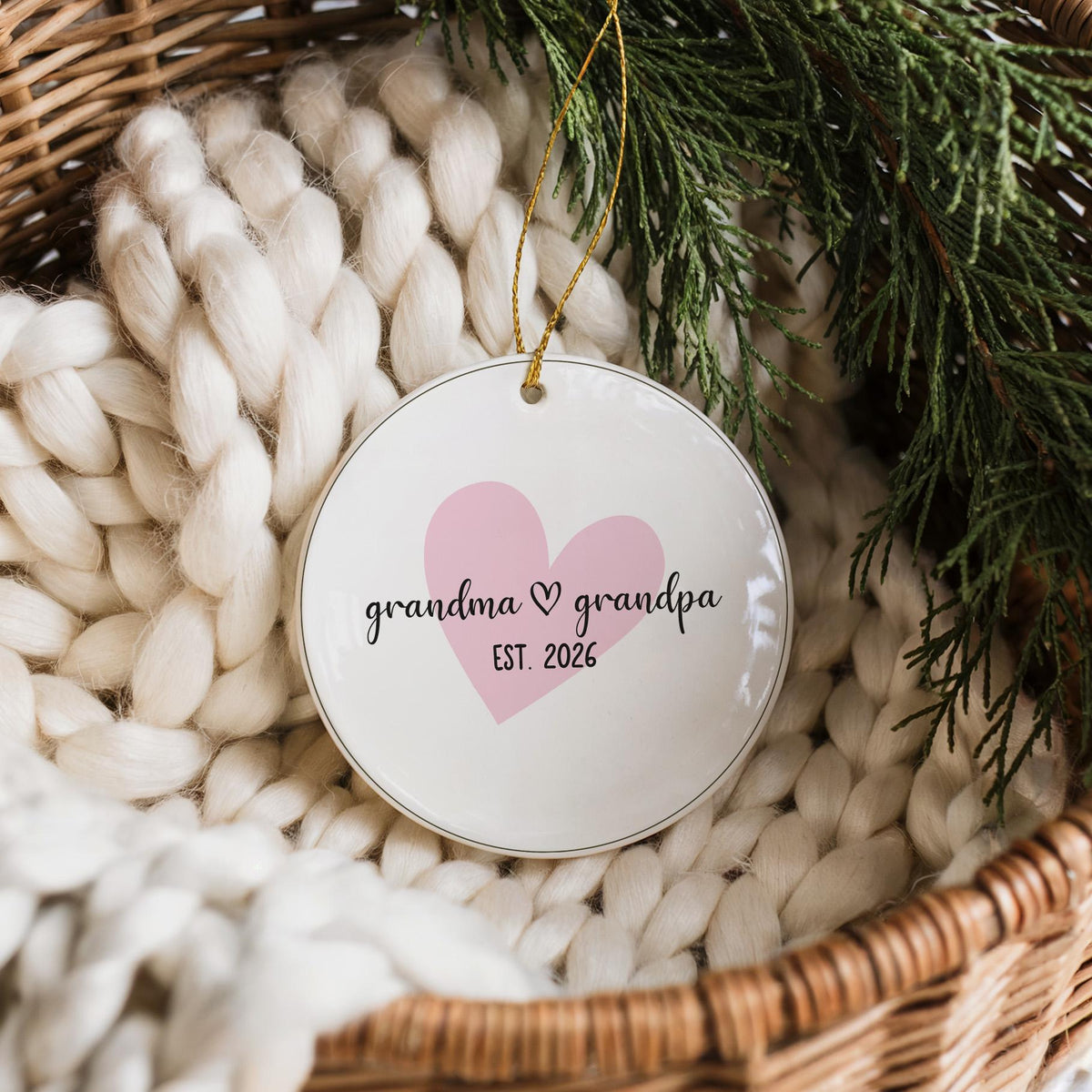 Grandparents Established Ornament, Custom Grandma and Grandpa Ornament