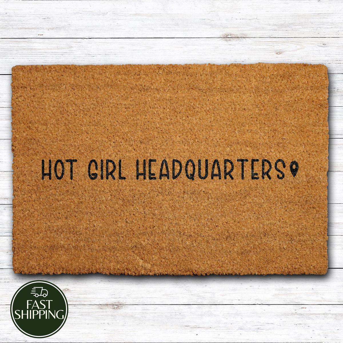 Hot Girl Headquarters Doormat, Trendy Dorm Room Welcome Mat, Aesthetic Apartment Entrance Decor