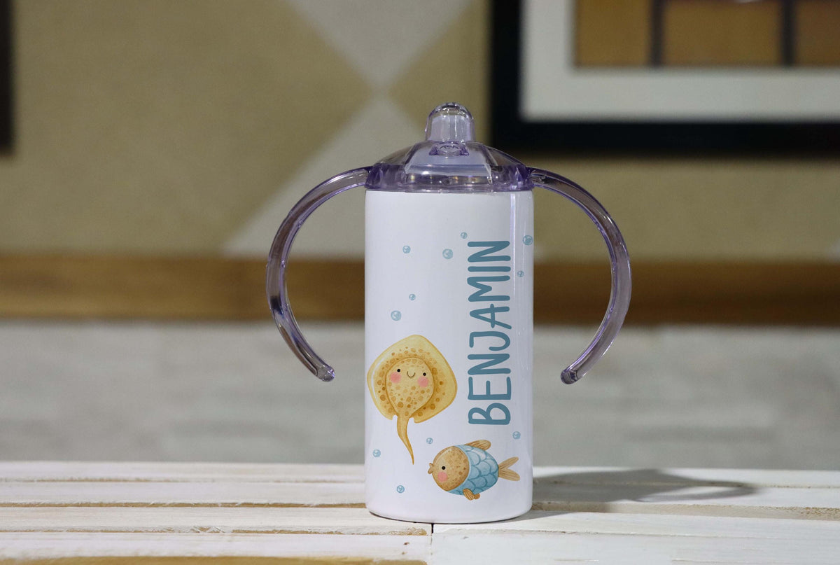 Personalized Kids Tumbler, Custom Baby Straw Cup & Training Handle Cup