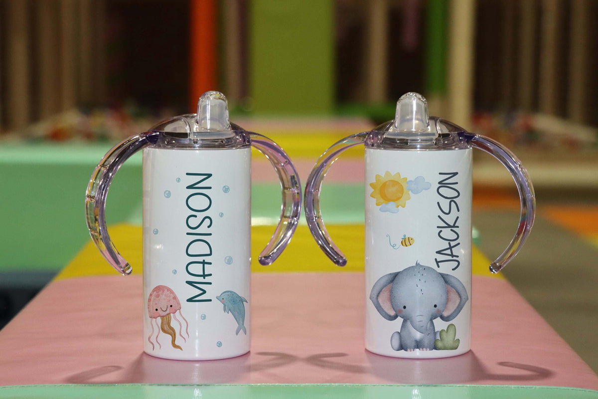 Personalized Kids Tumbler, Custom Baby Straw Cup & Training Handle Cup