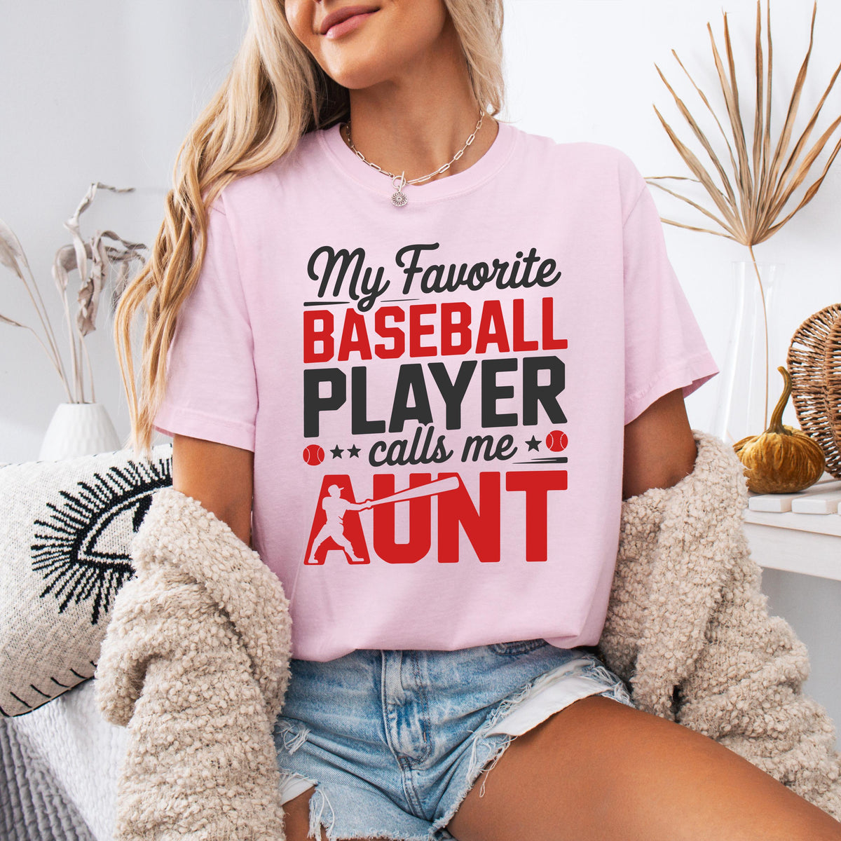 Comfort Colors® Baseball Aunt Shirt, Baseball Auntie T-shirt, Baseball Lover Aunt Gift Tee
