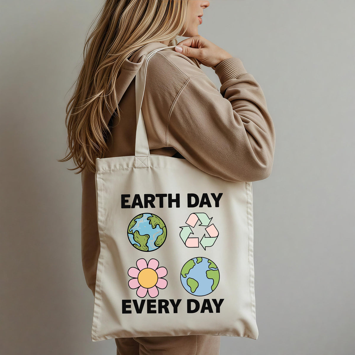 Earth Day Tote Bag, Earth Day Every Day Tote, Environmental Gift Tote Bag