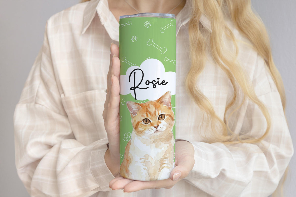 Custom Watercolor Dog Photo Tumbler, Personalized Pet Photo & Name Cup, Paw Print Design Dogs Mom Gift, Pets Lover Colorful Tumblers