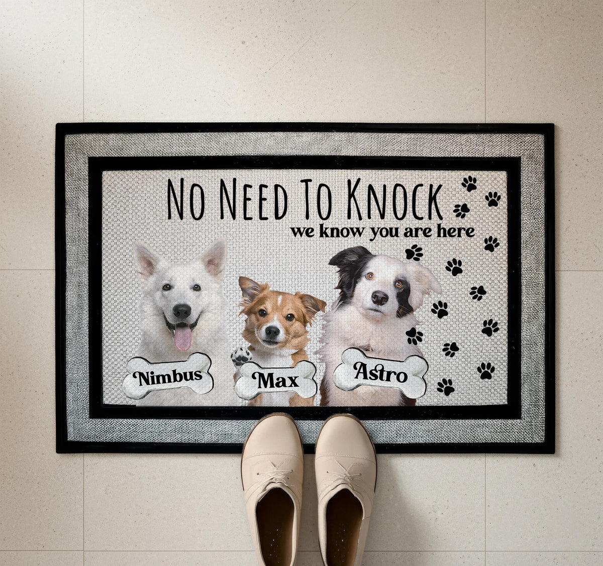 Personalized Dog Photo Doormat, Custom Pet Portrait Welcome Mat, Dogs Lover Housewarming Gift, Pets Mom Front Porch Rug, Home Entrance Decor