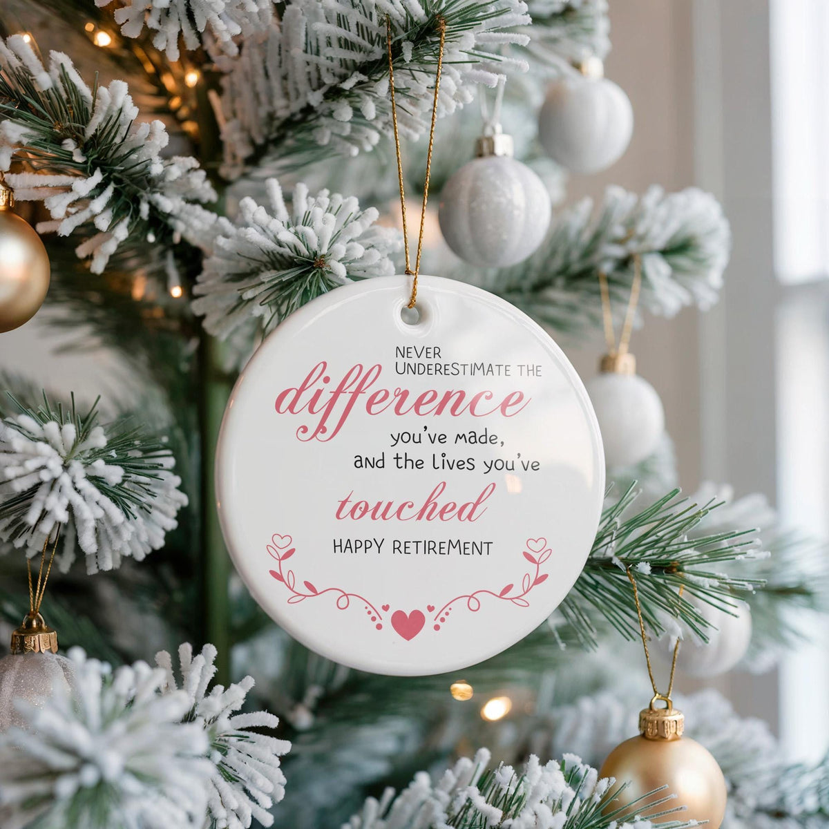 Happy Retirement Ornament, Ceramic Keepsake, Farewell Gift, USA Printed