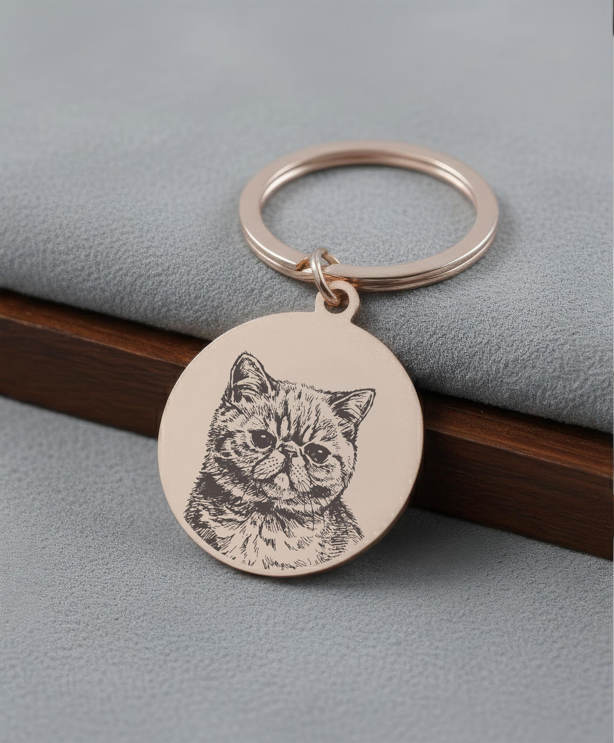 Personalized Cats Photo Engraved Tag, Custom Pet Portrait Collar Charm, Two-Sided Metal Pets ID Tags, Unique Cats Lover Gift