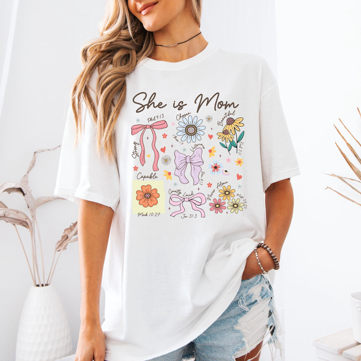 Comfort Colors® She is Mom Shirt, Christian Mama Tee, Religious Mother's Day Gift