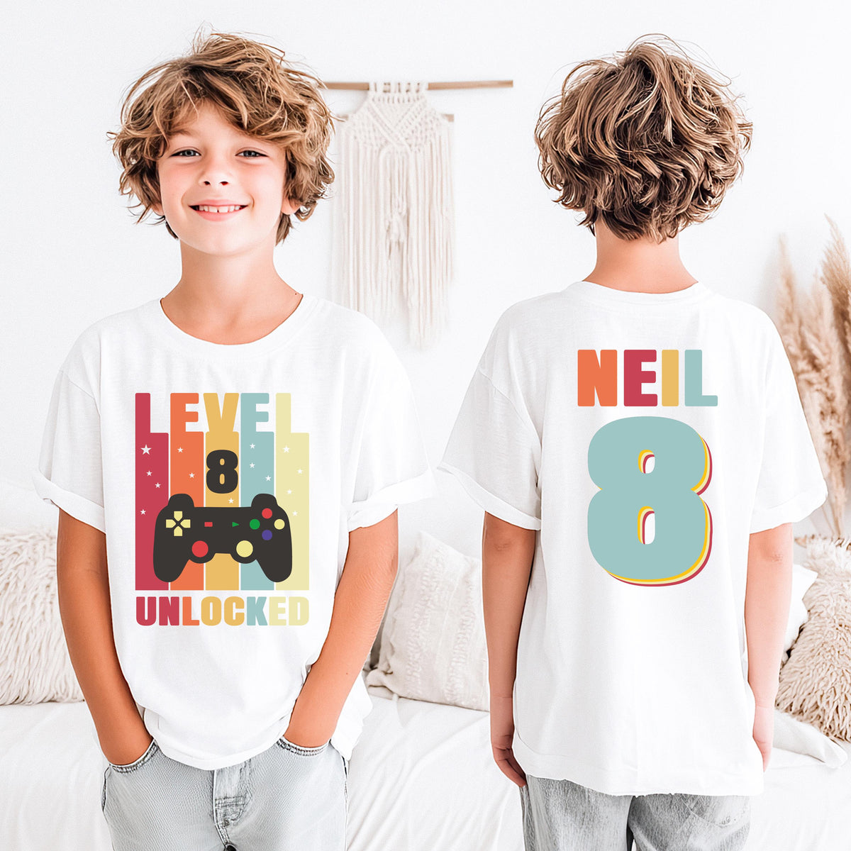 Gamer Birthday Shirt, Custom Level Unlocked T-Shirt, Gaming Birthday Boy Tee, Birthday Boy Gift