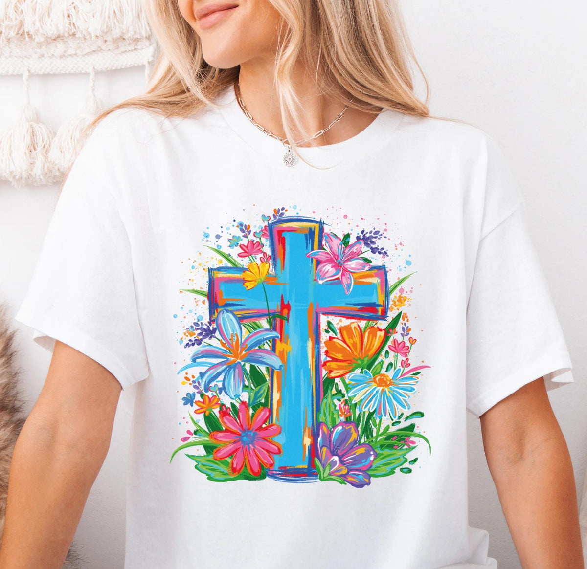 Floral Cross Graphic Shirt