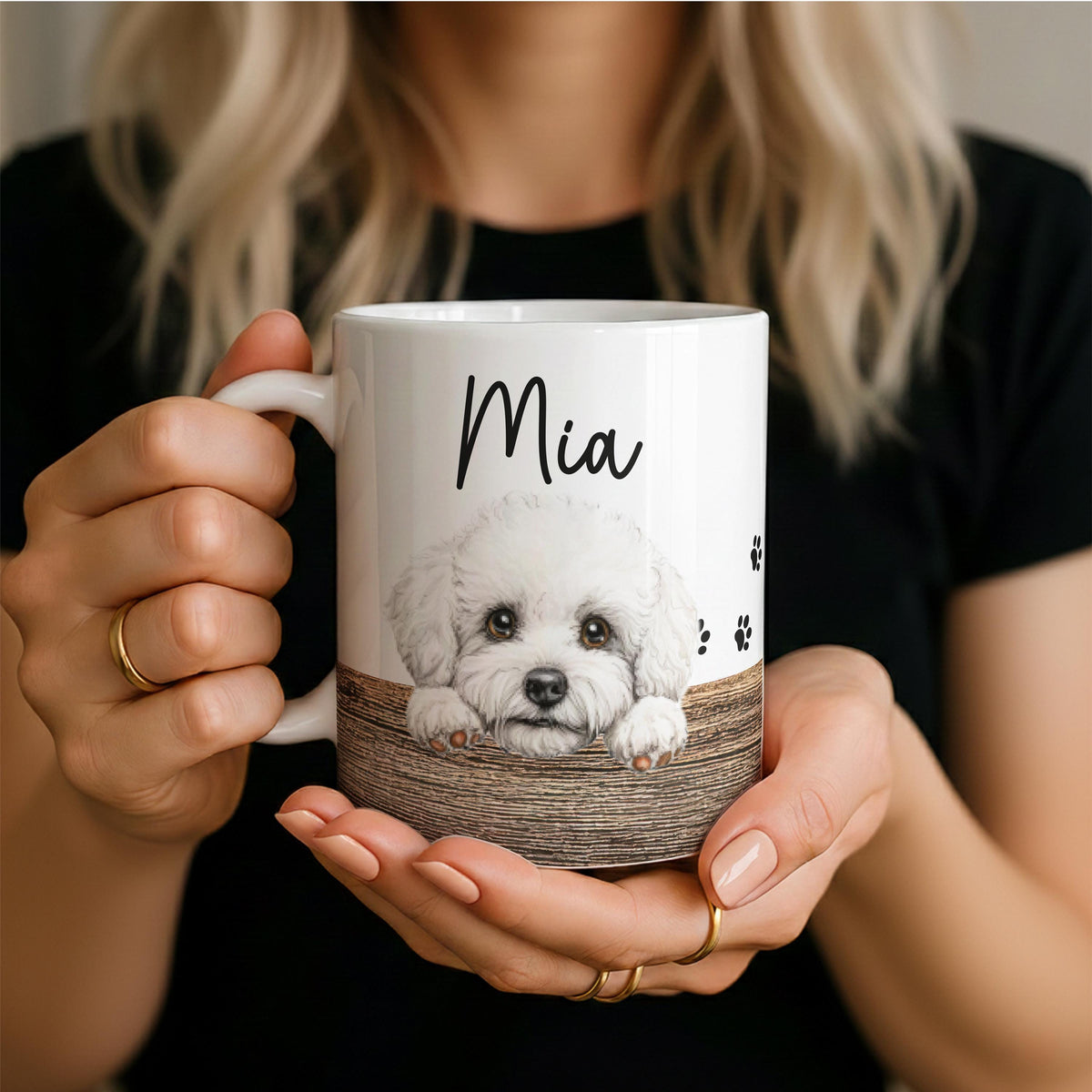 Customizable Dog Portrait & Name Coffee Cup, Personalized Pet Faces Mug, Custom Pets Lover Gift, Dogs Mom Dad Present, New Puppy Owner Gift