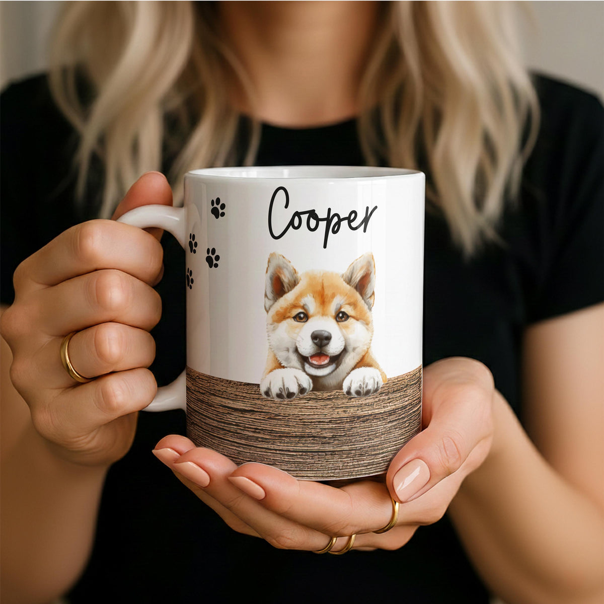 Customizable Dog Portrait & Name Coffee Cup, Personalized Pet Faces Mug, Custom Pets Lover Gift, Dogs Mom Dad Present, New Puppy Owner Gift