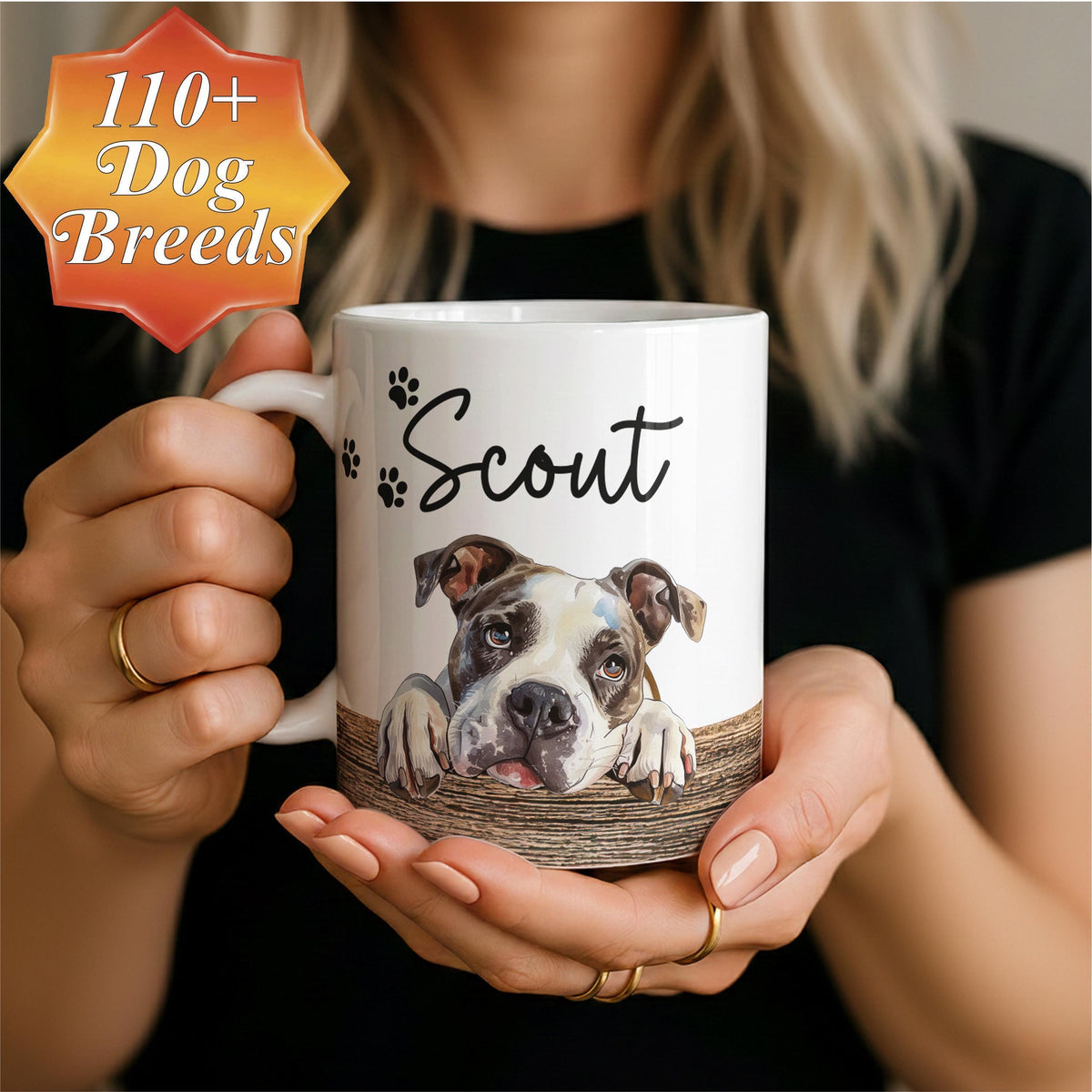 Customizable Dog Portrait & Name Coffee Cup, Personalized Pet Faces Mug, Custom Pets Lover Gift, Dogs Mom Dad Present, New Puppy Owner Gift