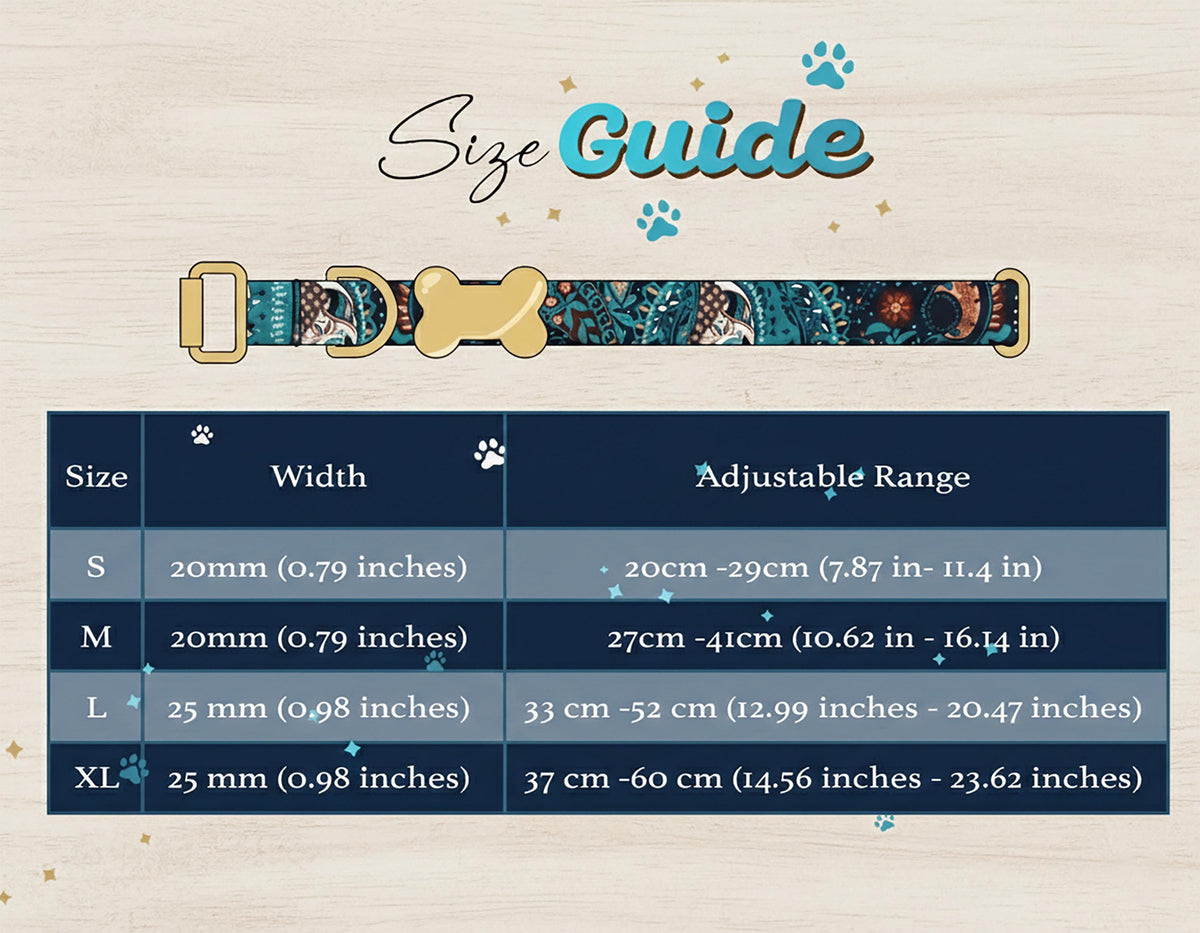 Custom Dog Collar with Engraved Name Plate, Personalized Boho Dog Collar, Leopard Print Pet Collar, Engraved Bone ID Tag Collar