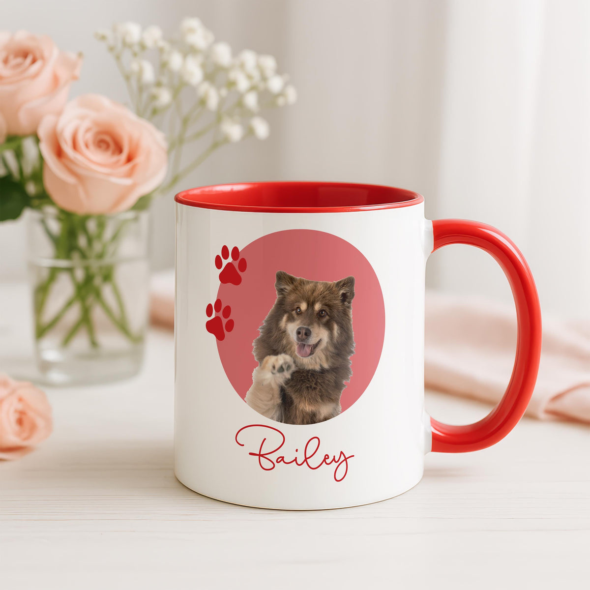 Personalized Pet Birthday Calendar Mug, Custom Gotcha Day Dog Portrait Cup, Dog Photo Mug, Dog Lover Mom Present, Adoption Anniversary Gift