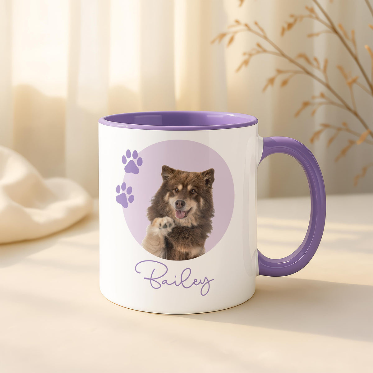 Personalized Pet Birthday Calendar Mug, Custom Gotcha Day Dog Portrait Cup, Dog Photo Mug, Dog Lover Mom Present, Adoption Anniversary Gift