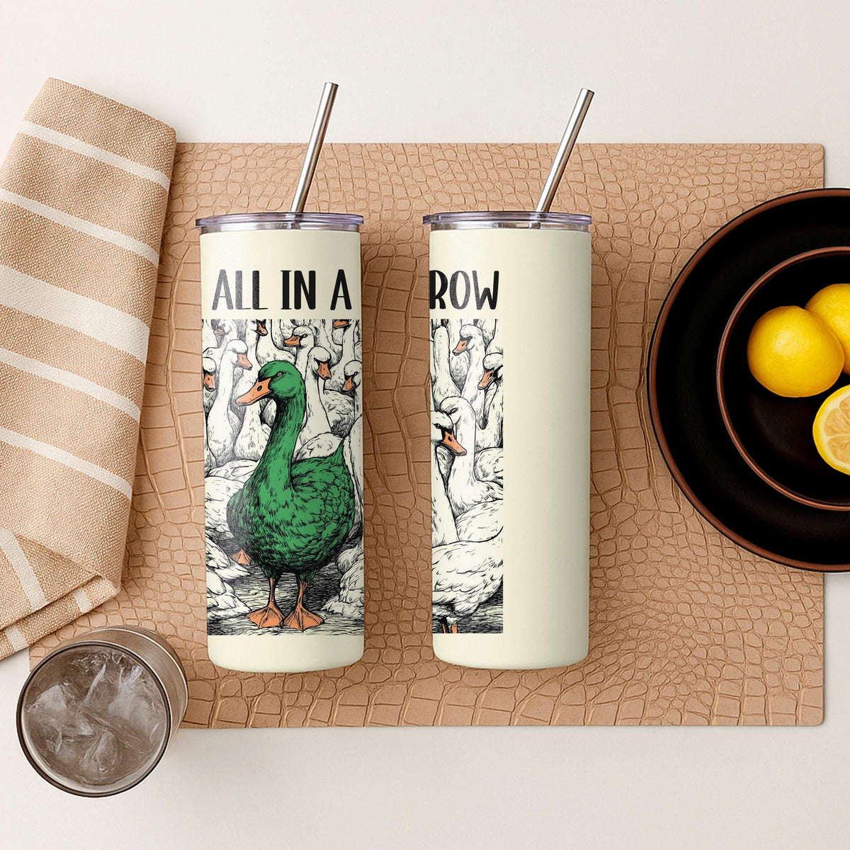 Funny Goose Tumbler, Sarcastic Coffee Cup, Stainless Steel Travel Mug (20oz)